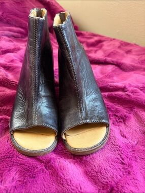 BED|STU Brown Leather Open-Toe Mule Boots